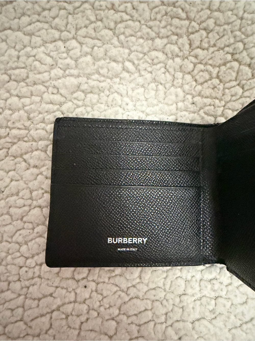 Men's Burberry Black Leather Bifold Wallet - Picture 8 of 11